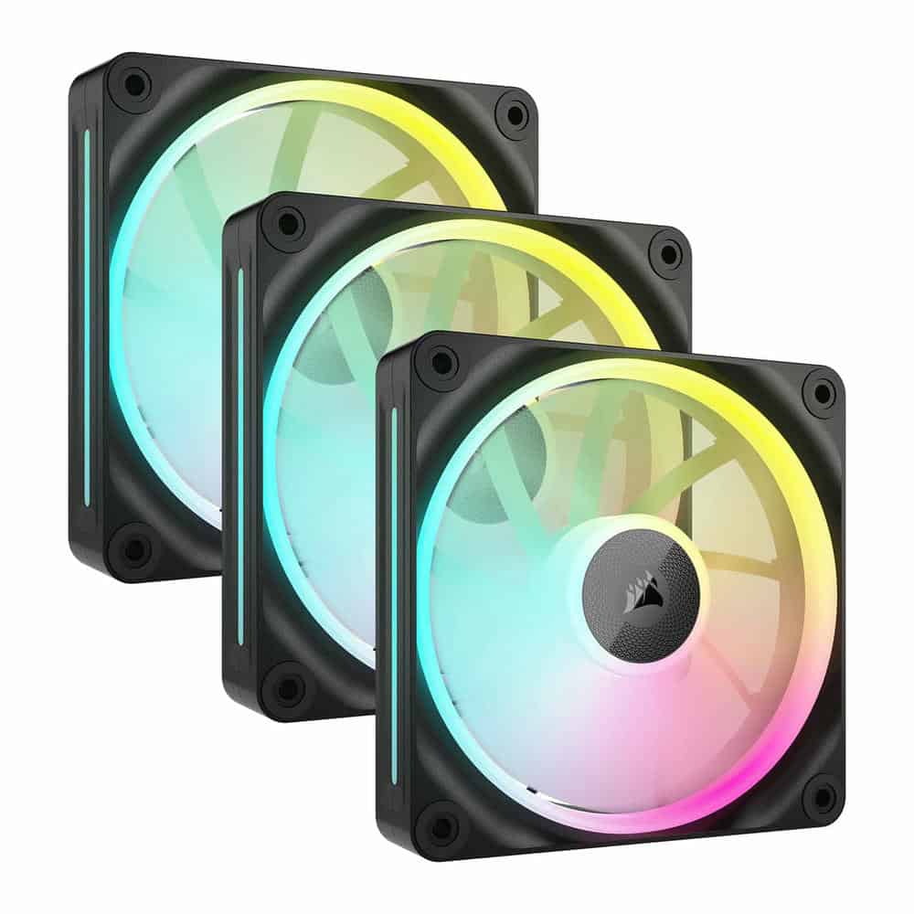 (image for) Corsair iCUE LINK LX120 RGB Black Triple 120mm PWM Fan Starter Kit 3 Pack